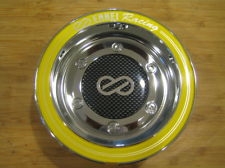 Enkei Racing CDR-9 RS6 RS5 Silver Yellow Ring Snap In Center Cap  CC-074